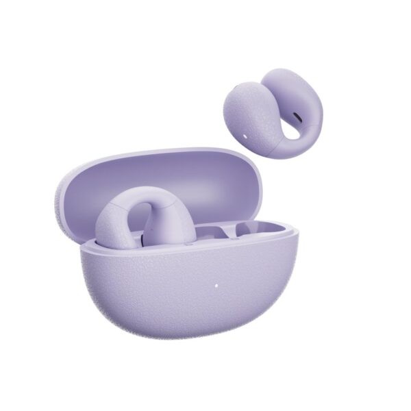 QCY Crossky C10 Purple Open Ear TPU Earclip, IPX5 Call Noise Reduction BT 5.4 Earbuds 30h